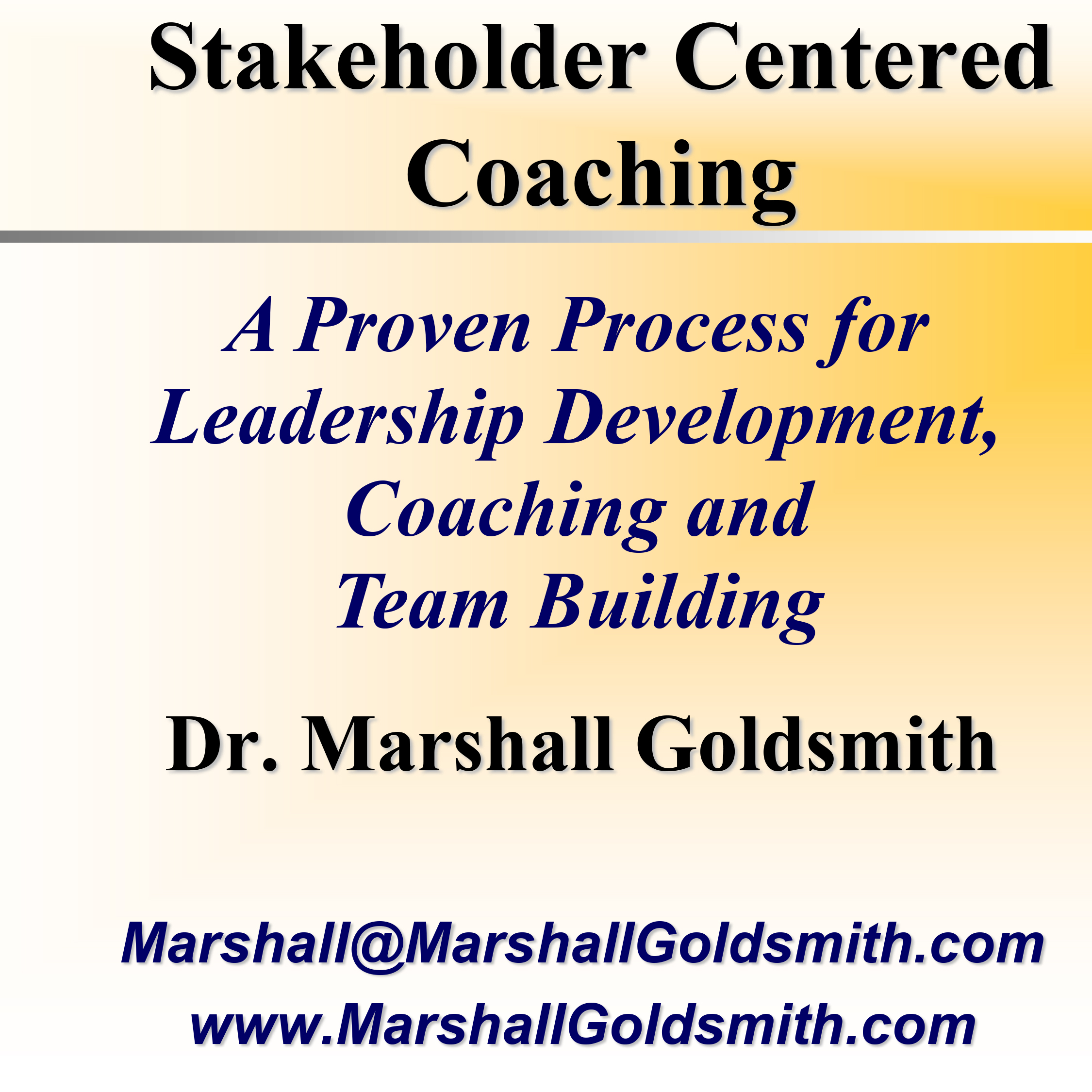 Stakeholder Centered Coaching Carol Kauffman